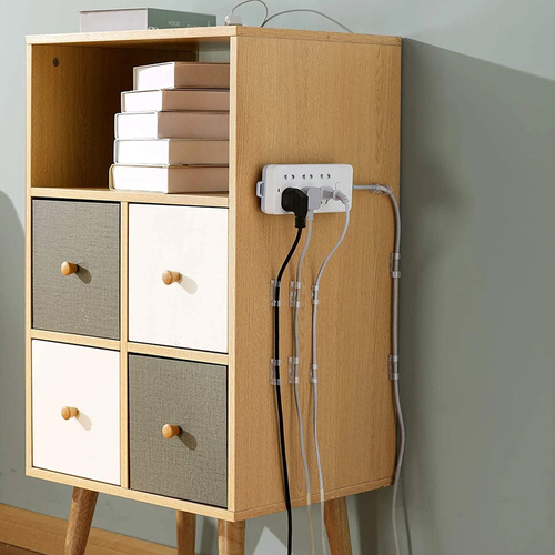 Set 10 Stück Kabel- und Draht-Organizer | Nano-Klips mit Klebeband | Transparent | KZ-D58