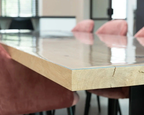 Schutzmatte für Küchentisch | Transparente Schreibtischunterlage, Tischplatte | CZD-612-TSP