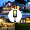 Solar-Gartenlampe mit LED, Bewegungs- und Dämmerungssensor IP65 | 120 LED-COB-Lampen | IR-Fernbedienung | LD-120COB-6S