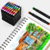 Bunte Filzstifte | Doppelseitige Marker | Marker-Set in Tasche | SMP-60PCS