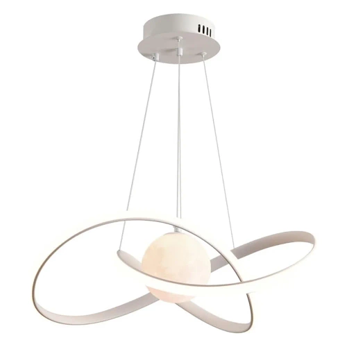 Hängende LED-Lampe 60W | Stilvolle Lampe mit 3D-Mond | RLT-50CM-60W-W