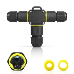 Wasserdichte Kabelmuffe IP68 | selbstklemmender T-Verbinder 3-polig 450 V 24 A für Kabel 4–11 mm | M684-T