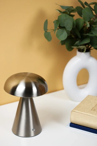 LED-Tischlampe | Moderne Touch-Lampe | Nachtlicht mit integriertem Akku | HJA24-SILVER