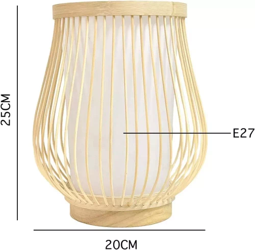 Stehlampe Nachtlicht 25cm, Bambus, Gewinde E27 | DLM-P240
