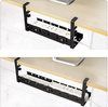 Verstellbarer Kabel-Organizer für Schreibtischunterbau 29-53 cm | Korb, Führung, Halterung | Schwarz | CWT-O3