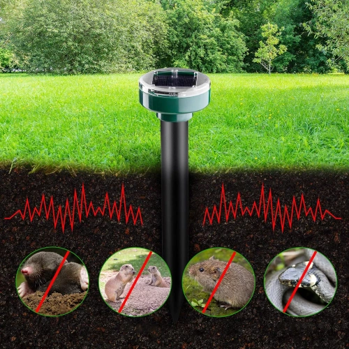 Nagerabwehr | Solar Maulwurfschreck, Wühlmausschreck, Schädlingsbekämpfung | YQJ-1203-BLACK