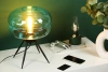 Stilvolle Nachttischlampe mit Glaslampenschirm | Moderne Glas-Tischlampe | BH-233-BLUE
