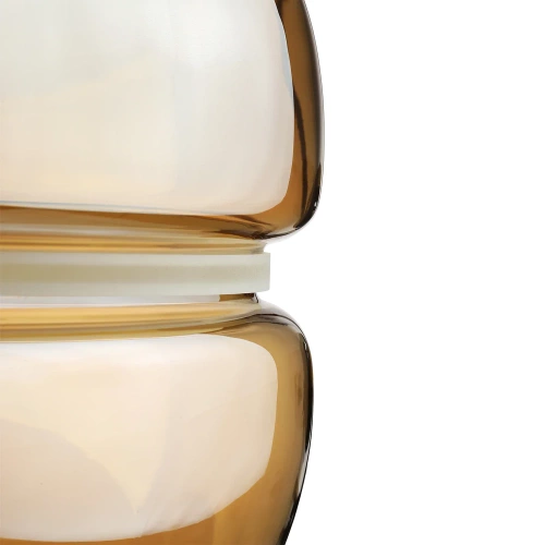 Tischleuchte aus Glas | modernes Design, Retro-Stil, warmes Licht, ideal für Wohnzimmer und Schlafzimmer | braun | BH-258-BROWN