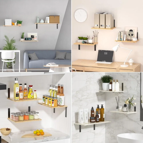 Regalträger Set | 4 Stück, Winkelträger 24 cm | schwarz | JZ-L235-BLACK