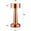 Kabellose Tischlampe | Berührungsgeführte Nachtlichtlampe mit einstellbarer Lichtfarbe | USB-Lampe | HJA10-COPPER