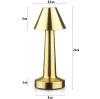 Kabellose Tischlampe | Berührungsempfindliche Nachtlichtlampe mit einstellbarer Lichtfarbe | USB-Lampe | HJA12-GOLD