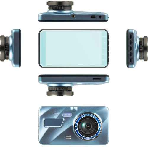 1296p-Auto-DVR mit Rückfahrkamera und 4-Zoll-Touchscreen – G-Sensor, WDR, Parken, 2 Kameras | 2-in-1-Auto-DVR mit Touchscreen und Rückfahrfunktion – 1296p, G-Sensor, WDR, Loop-Aufnahme | PZ-V12-Dual