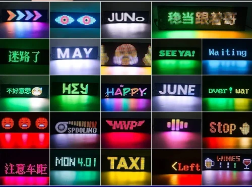 Programmierbares LED-Anzeigedisplay „Devil Eyes“ | 92 x 374 mm | RGB-Panel für Auto und Lkw | individuelle Texte und Animationen | HRP-1664