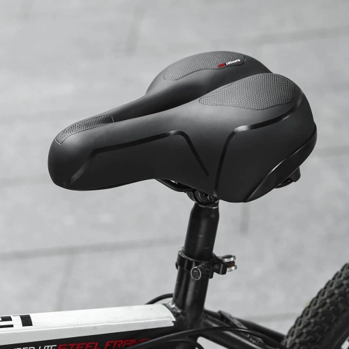 Belüfteter Fahrradsattel | Anti-Schock-Konstruktion | Reflektoren | JC-011-SCHWARZ