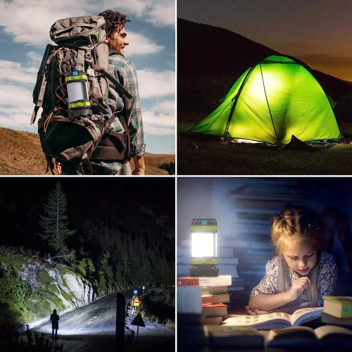 LED-Campinglampe mit Powerbank-Funktion, Outdoor-Taschenlampe | 800 lm, 3.700 mAh, bis zu 20 h Laufzeit, 6 Leuchtmodi, rotes Licht, IPX4 | HC-260