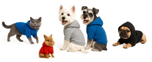 Hunde- und Katzenpullover mit Kapuze | Größe S | schwarz | PET-015S-BK