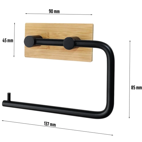 Selbstklebender Toilettenpapierhalter | Badzubehör | schwarz | ZSH-325-BLACK