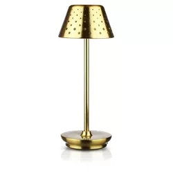 Tischlampe mit eingebautem Akku | Nachtlicht mit drei Leuchtfarben | Stimmungsvolle Lampe für Hotel, Restaurant | HJA15-GOLD