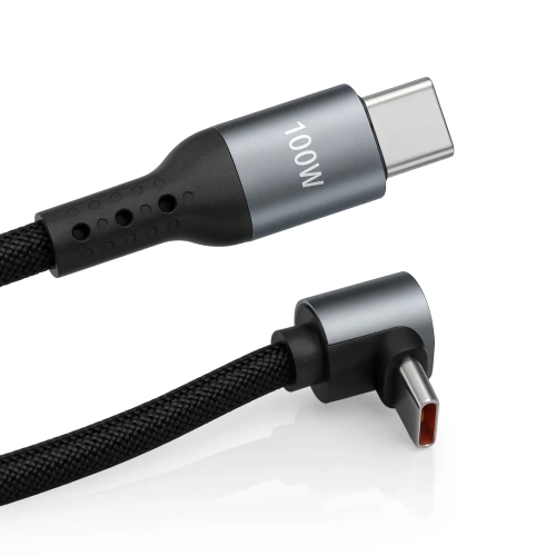 USB-C Kabel | 100 W, 90° Winkelstecker, 0,5 m | C17-50CM-100W