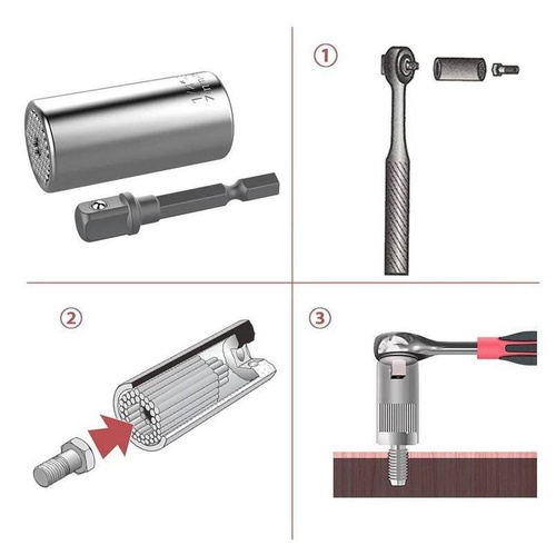 Universaler Steckschlüssel 7-19 mm | Gewinde 1/4" - 3/4" | JX-TS-02