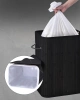 Wäschekorb | 100 l | zweigeteilt, aus Bambus und Holz, auch als Spielzeugbox geeignet | schwarz | ZYL-100L-BLACK