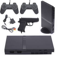 Retro-Spielekonsole für den Fernseher | 2 Controller + Pistole | 16 eingebaute 8-Bit-Spiele | RS-79