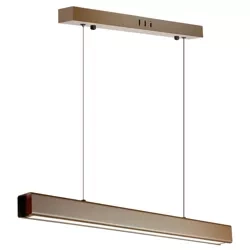 LED-Pendelleuchte, modern, rechteckig | Fernbedienung, 60 cm, 24 W | braun | SX41-60CM-24W-BR