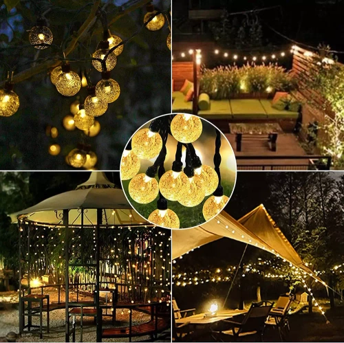 Solar-Garten-Lichterkette LED | 6 Meter, 40 LED-Lampen | SDC-Q40LED-6M
