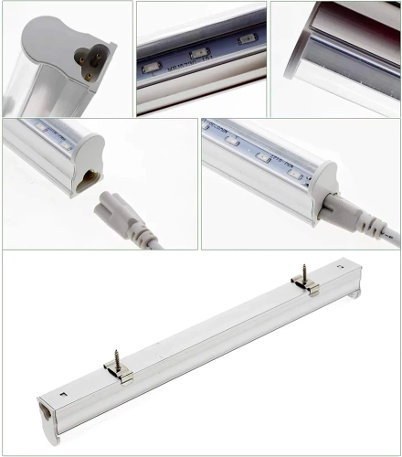 LED-Pflanzenleuchten Set | 4 Stück | 6 W pro Leuchte | mit Netzkabel und Verbindungskabel | DG-T5-Whitel