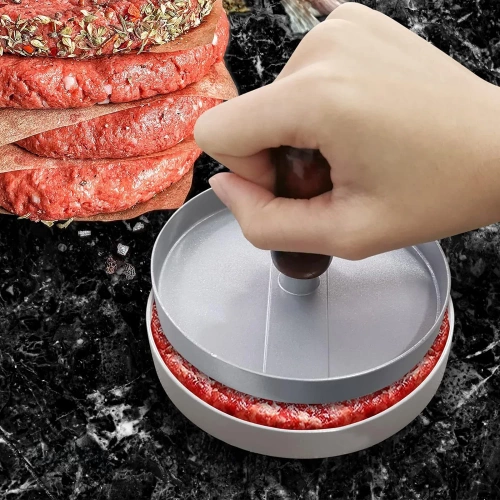 Burgerpresse | Fleischformer für Grillfleisch | HM-S117-SILVER