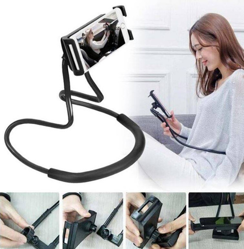 Universaler Ständer | Halterung für Hals / Selfie-Stick für Telefon | N005-Schwarz