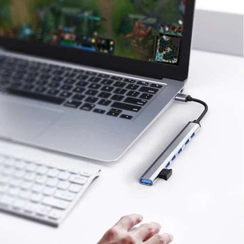 USB-Hub mit 7x USB-A-Anschlüssen | Adapter, 7-in-1-Verteiler | HUB