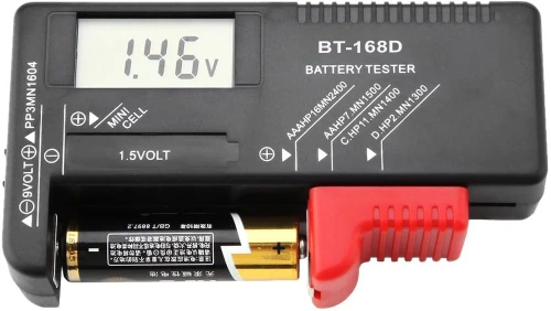 Digitaler Voltmeter | Universeller Batterie- und Akkutester | BT-168D-SCHWARZ | Batterietester