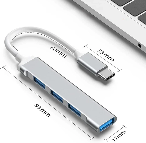 USB-Hub | USB-C auf 4x USB-A Adapter, 4-in-1 Verteiler | Hub