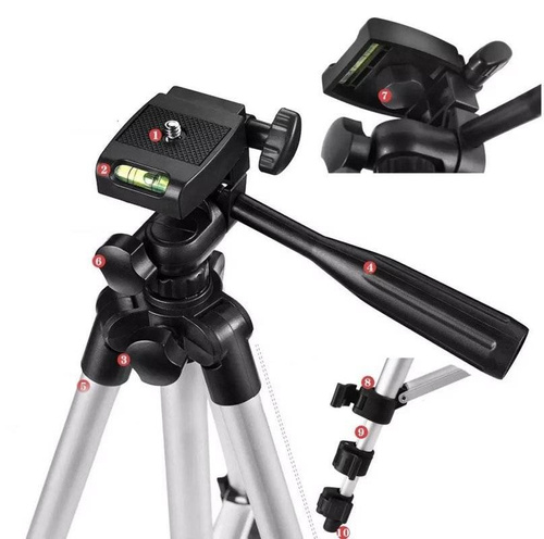 Stativ 1/4" 103cm | Handyhalterung | Hülle | Z14-Schwarz