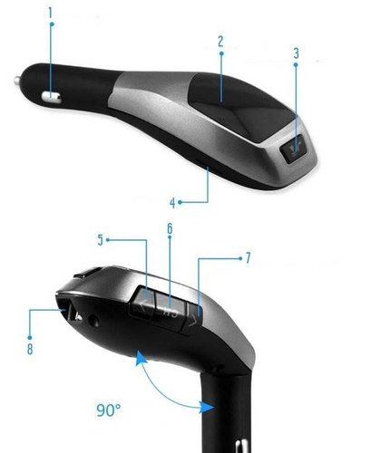 Bluetooth-Auto-FM-Transmitter mit LED-Display | USB-Ladegerät | Freisprech-Set | X5