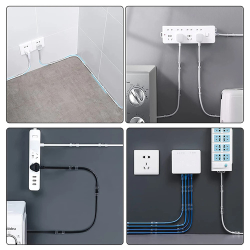 Set 10 Stück Kabel- und Draht-Organizer | Nano-Klips mit Klebeband | Transparent | KZ-D58