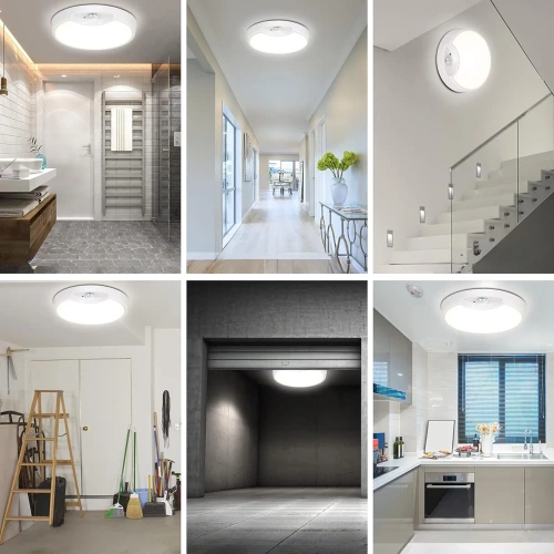 Deckenleuchte mit integriertem Akku | LED-Deckenleuchte mit Dämmerungssensor und Bewegungssensor | C2772-WEISS