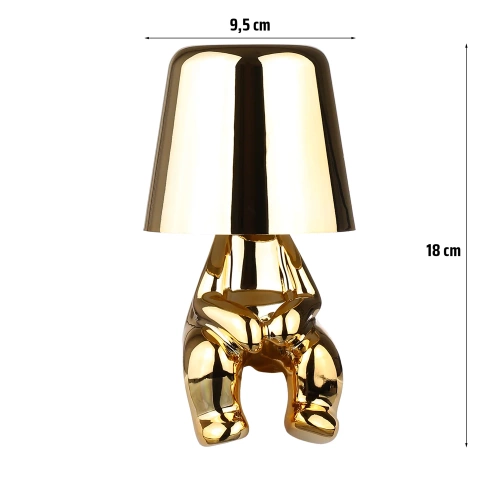 Moderne Tischlampe mit Touch-Bedienung | Nachtlicht mit eingebautem Akku | HJA23-L-GOLD