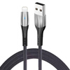 Lightning (iPhone) 1M | Verstärktes USB-Kabel mit LED-Licht und Aluminiumanschlüssen für das Telefon | UC-010