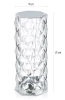 LED-Tischlampe mit Kristall | Rosenmuster | 3 Lichtfarben, Touchpanel, USB-C-Kabel, 2000mAh Akku | RPL-C03-W