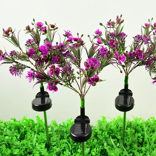 Solarblume | Solar-LED Gartenlampe Orchideenstrauß | 60 cm, 600 mAh | FLD-16-LILA