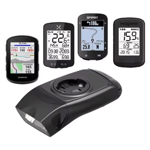 3in1 LED Fahrradlampe mit Hupe | Halterung für Garmin GPS-Computer oder Telefon | Intelligente Beleuchtung mit eingebautem Akku | 05BQ0062