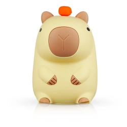 Silikon LED Nachtlicht Capybara | Tragbare Kinderlampe 8 Beleuchtungsmodi mit Timer | Nachtlicht mit warmem Licht 3000K | DS-CPBR-01