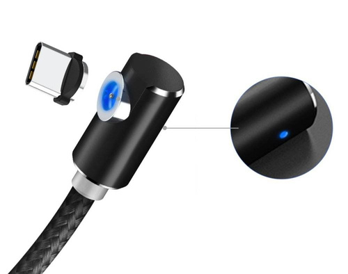 3-in-1 1M | Magnetisches Winkelkabel | 3 Anschlüsse - Micro, Typ-C und Lightning | Quick Charge 3.0 | AM51