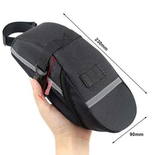 Wasserdichte Fahrradtasche aus strapazierfähigem 600D-Material | Leichte, aerodynamische Satteltasche mit Reflektoren | 600DCWBW-208