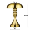 LED-Tischleuchte Pilzform | kabellos, Touch-Bedienung, geeignet für Hotel, Restaurant, Nachttisch | gold | HJA24-A-GOLD