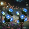 Solarblume | Solar-LED-Gartenlampe Blaue Rosen | 74 cm, 600 mAh | FLD-35-BLUE