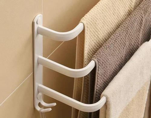 Handtuchhalter | Wandhalterung für das Badezimmer | Badezimmerstange | MJR-50CM-3-WEISS