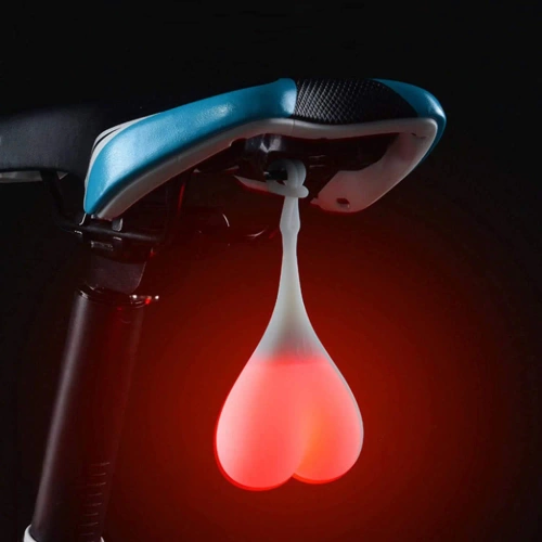 Herzförmiges LED-Fahrradrücklicht | Wasserdichtes Silikonlicht mit drei Betriebsmodi | DKD-032